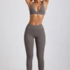 Linnea Petite Ribbed Modal High Waist Leggings in Grey Linnea Petite Ribbed Modal High Waist Leggings in Grey