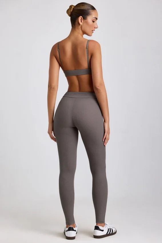 Linnea Petite Ribbed Modal High Waist Leggings in Grey Linnea Petite Ribbed Modal High Waist Leggings in Grey