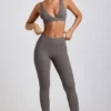Linnea Petite Ribbed Modal High Waist Leggings in Grey Linnea Petite Ribbed Modal High Waist Leggings in Grey