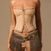 Lirielle Fringed Belt in Dark Tan Lirielle Fringed Belt in Dark Tan
