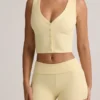 Lisha Modal Ribbed Mid-Rise Foldover Shorts in Buttercream Yellow Lisha Modal Ribbed Mid-Rise Foldover Shorts in Buttercream Yellow