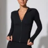 Long Sleeve Zip Up Jacket in Black Long Sleeve Zip Up Jacket in Black