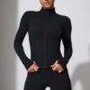 Long Sleeve Zip Up Jacket in Black Long Sleeve Zip Up Jacket in Black
