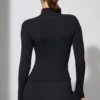 Long Sleeve Zip Up Jacket in Black Long Sleeve Zip Up Jacket in Black