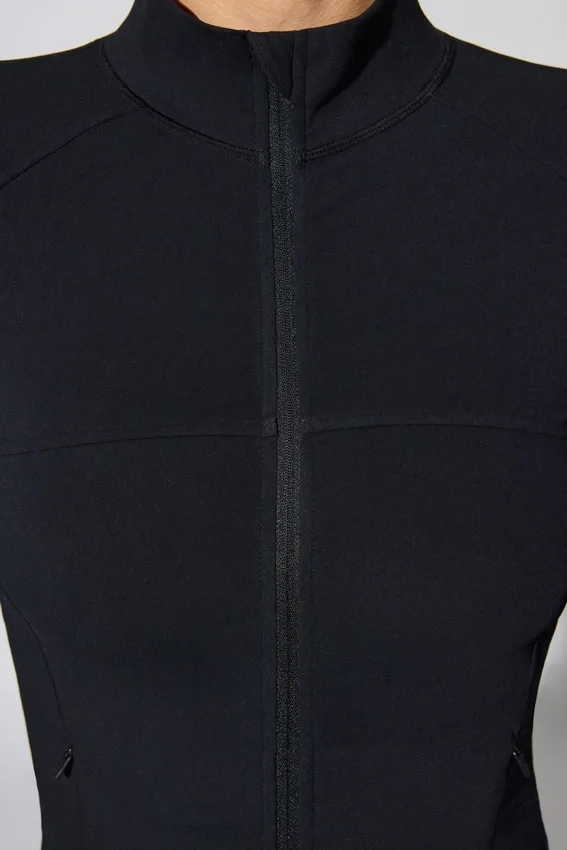 Long Sleeve Zip Up Jacket in Black Long Sleeve Zip Up Jacket in Black