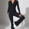 Long Sleeve Zip Up Jacket in Black Long Sleeve Zip Up Jacket in Black