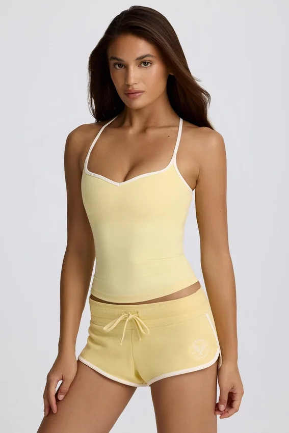 Low-Rise Mini Shorts in Lemon Low-Rise Mini Shorts in Lemon