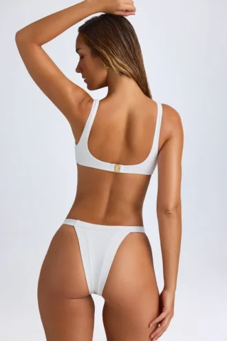 Malibu Scoop-Neck Bikini Top in White
