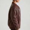 Maple Faux Leather Jacket in Brown Maple Faux Leather Jacket in Brown
