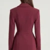 Marika Structured Double-Breasted Blazer in Burgundy Marika Structured Double-Breasted Blazer in Burgundy