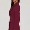 Marika Structured Double-Breasted Blazer in Burgundy Marika Structured Double-Breasted Blazer in Burgundy