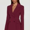 Marika Structured Double-Breasted Blazer in Burgundy Marika Structured Double-Breasted Blazer in Burgundy