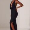 Mariposa Plunge Cowl Neck Floor Length Dress in Black Mariposa Plunge Cowl Neck Floor Length Dress in Black