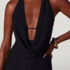 Mariposa Plunge Cowl Neck Floor Length Dress in Black Mariposa Plunge Cowl Neck Floor Length Dress in Black