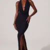 Mariposa Plunge Cowl Neck Floor Length Dress in Black Mariposa Plunge Cowl Neck Floor Length Dress in Black