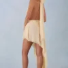 Mariselle Halterneck Asymmetric Maxi Dress in Butter Yellow Mariselle Halterneck Asymmetric Maxi Dress in Butter Yellow