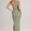 Maude Modal Asymmetric Ruched Maxi Dress in Sage Green Maude Modal Asymmetric Ruched Maxi Dress in Sage Green