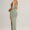Maude Modal Asymmetric Ruched Maxi Dress in Sage Green Maude Modal Asymmetric Ruched Maxi Dress in Sage Green