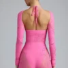 Melody Embellished Cut-Out Unitard in Bubblegum Pink Melody Embellished Cut-Out Unitard in Bubblegum Pink