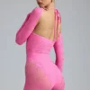 Melody Embellished Cut-Out Unitard in Bubblegum Pink Melody Embellished Cut-Out Unitard in Bubblegum Pink