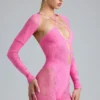 Melody Embellished Cut-Out Unitard in Bubblegum Pink Melody Embellished Cut-Out Unitard in Bubblegum Pink