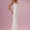 Melora Embellished Corset Strapless Gown in Ivory