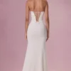 Melora Embellished Corset Strapless Gown in Ivory