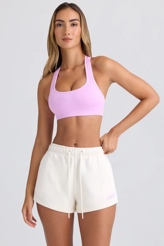 Mid-Rise Sweat Shorts in Eggshell Mid-Rise Sweat Shorts in Eggshell