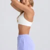 Mid-Rise Sweat Shorts in Periwinkle Mid-Rise Sweat Shorts in Periwinkle