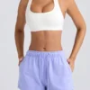 Mid-Rise Sweat Shorts in Periwinkle Mid-Rise Sweat Shorts in Periwinkle