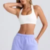 Mid-Rise Sweat Shorts in Periwinkle Mid-Rise Sweat Shorts in Periwinkle