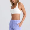 Mid-Rise Sweat Shorts in Periwinkle Mid-Rise Sweat Shorts in Periwinkle