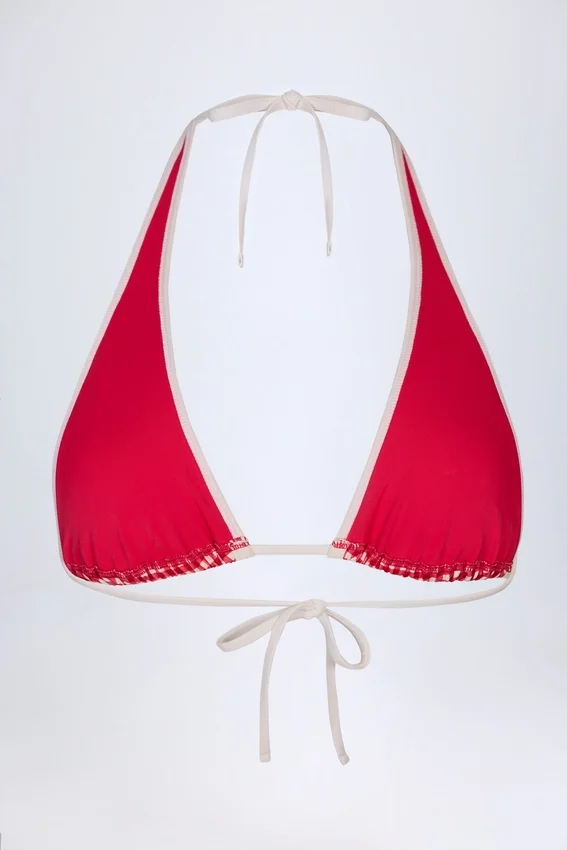 Morella Halterneck Bikini Top in Red Gingham Morella Halterneck Bikini Top in Red Gingham