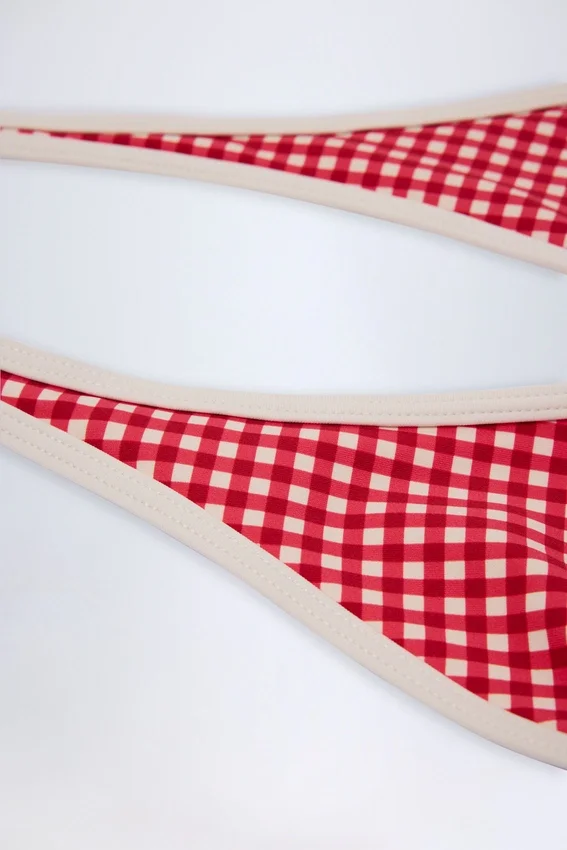 Morella Halterneck Bikini Top in Red Gingham Morella Halterneck Bikini Top in Red Gingham