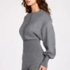 Moya Fine-Knit Long-Sleeve Romper in Grey Moya Fine-Knit Long-Sleeve Romper in Grey