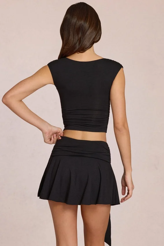 Evelique Mid-Rise Skort in Black Evelique Mid-Rise Skort in Black
