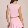 Evelique Mid-Rise Skort in Blossom Pink Evelique Mid-Rise Skort in Blossom Pink