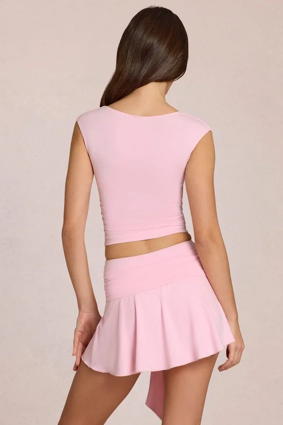 Evelique Mid-Rise Skort in Blossom Pink Evelique Mid-Rise Skort in Blossom Pink