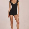 Nayara Modal Playsuit in Black Nayara Modal Playsuit in Black