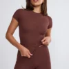 Nour Tall Mid Rise Wide Leg Trouser in Chocolate Nour Tall Mid Rise Wide Leg Trouser in Chocolate