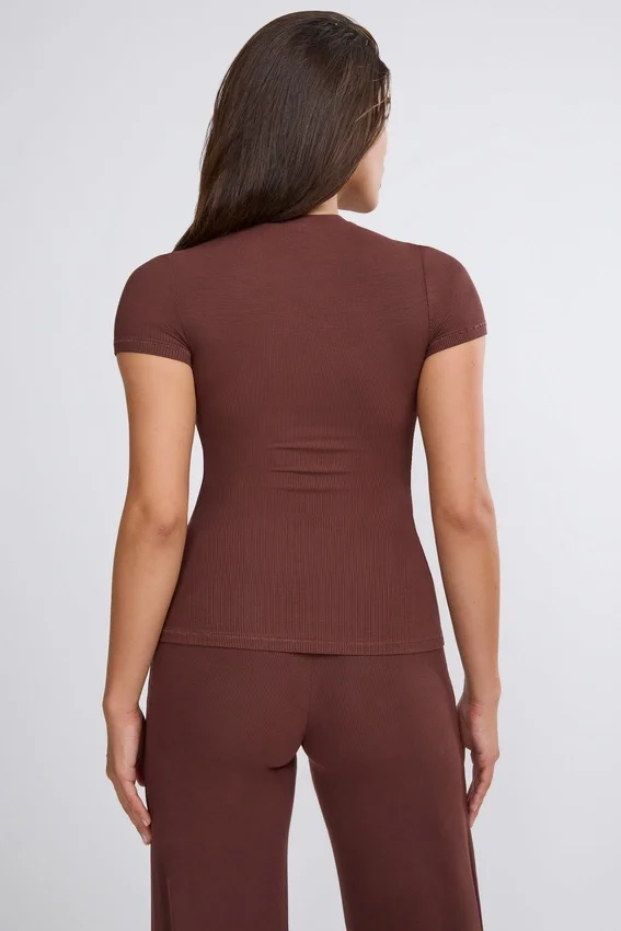 Nour Tall Mid Rise Wide Leg Trouser in Chocolate Nour Tall Mid Rise Wide Leg Trouser in Chocolate