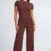 Nour Tall Mid Rise Wide Leg Trouser in Chocolate Nour Tall Mid Rise Wide Leg Trouser in Chocolate
