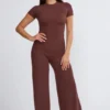 Nour Tall Mid Rise Wide Leg Trouser in Chocolate Nour Tall Mid Rise Wide Leg Trouser in Chocolate
