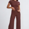 Nour Tall Mid Rise Wide Leg Trouser in Chocolate Nour Tall Mid Rise Wide Leg Trouser in Chocolate
