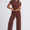 Nour Tall Mid Rise Wide Leg Trouser in Chocolate Nour Tall Mid Rise Wide Leg Trouser in Chocolate