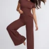 Nour Tall Mid Rise Wide Leg Trouser in Chocolate Nour Tall Mid Rise Wide Leg Trouser in Chocolate