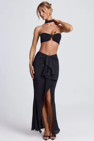 Ondine Ruffle-Trim Maxi Skirt in Black Ondine Ruffle-Trim Maxi Skirt in Black