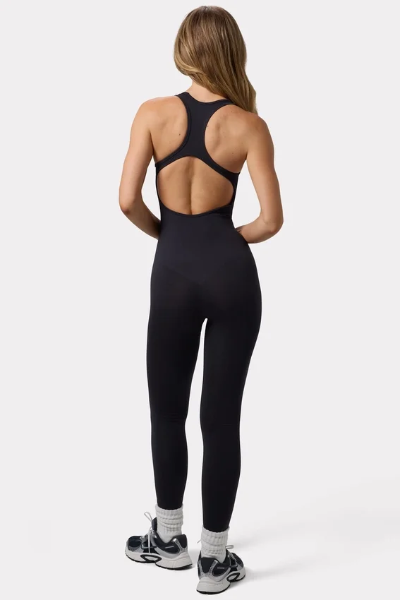 Open Back Define Luxe Unitard in Black Open Back Define Luxe Unitard in Black