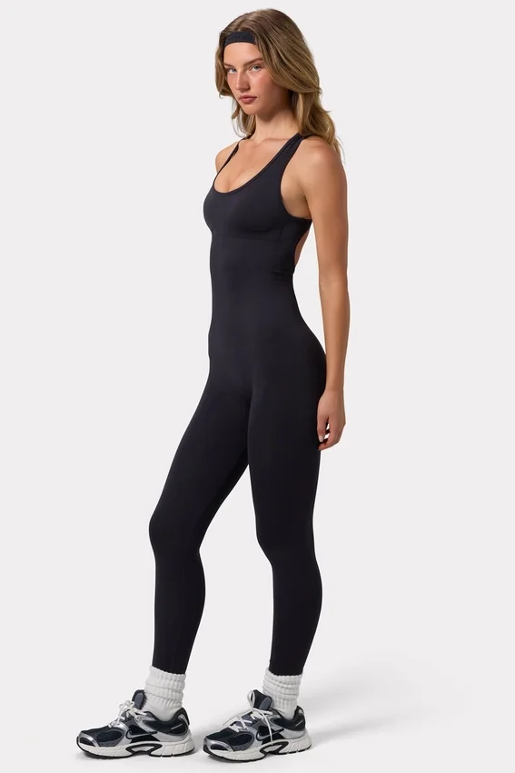 Open Back Define Luxe Unitard in Black Open Back Define Luxe Unitard in Black