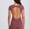 Open-Back Unitard in Acai Open-Back Unitard in Acai